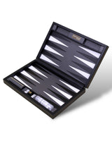 Backgammon Spiel, Renzo Romagnoli, Leder schwarz