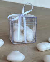 Herzseifen in Acryldose mit Schleife
