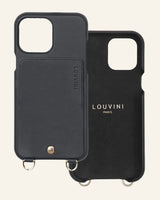 i-Phone Leder HANDYHÜLLE, LOU,  schwarz