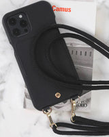 i-Phone Leder HANDYHÜLLE, LOU,  schwarz