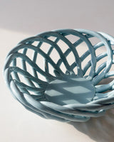 Octaevo, handgefertigter Keramik Korb Sicilia, graublau (ø 19 cm)