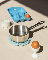 Octaevo, handgefertigter Keramik-Untersetzer Sicilia, light blue
