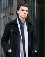 Schal aus Zegna Baruffa Garn, navy-striped