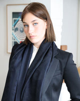 Schal aus Zegna Baruffa Garn, Kachel-Jaquard, unisex, black-navy