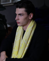 Schal aus Zegna Baruffa Garn, Kachel-Jaquard, unisex, yellow