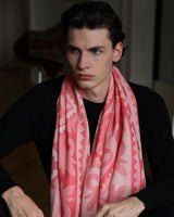 Schal aus Zegna Baruffa Garn, Kachel-Jaquard, unisex, koralle