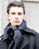 Schal aus Zegna Baruffa Garn, Kachel-Jaquard, unisex, black-navy