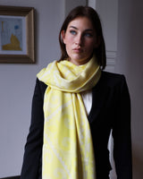 Schal aus Zegna Baruffa Garn, Kachel-Jaquard, unisex, yellow
