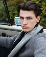 Schal aus Zegna Baruffa Garn, navy-striped