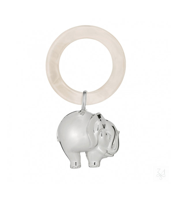 Baby Ring-Rassel, Elephant, 925 Sterling Silber