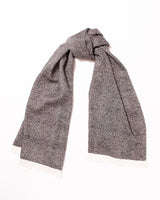 Schal aus Zegna Baruffa Garn, Herringbone-Dessin, unisex, schwarz/ecru
