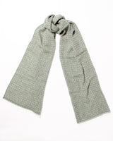 Schal aus italienischem Woll-Flauschgarn, Windmühlen-Jacquard, unisex, green
