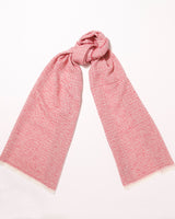 Schal aus italienischem Woll-Flauschgarn, Windmühlen-Jacquard, unisex, koralle
