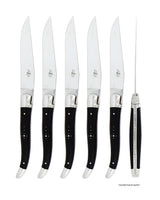 Steakgabel, 6er Set, Schwarzes Büffelhorn