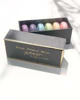Macaron Seifen in edler 6er Cartonage, grau