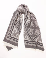 Schal aus Zegna Baruffa Garn, Kachel-Jaquard, unisex, navy