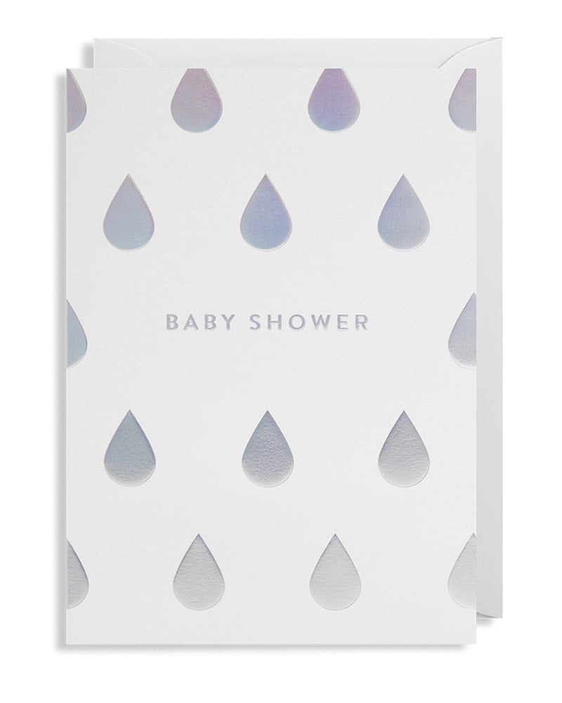 Grußkarte, Baby Shower, silber