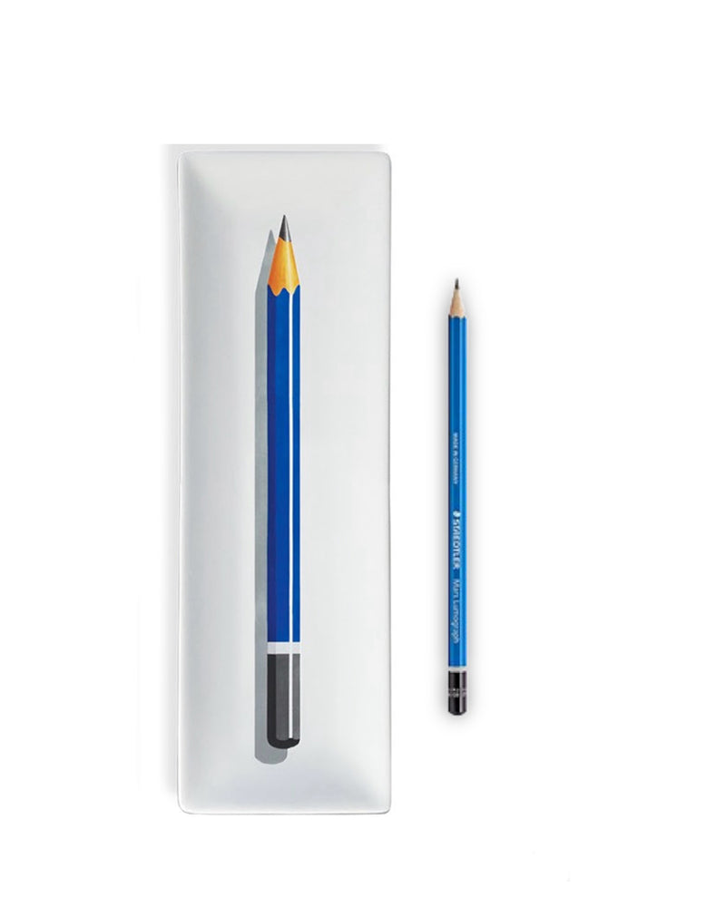 Porzellan Stiftablage -Staedtler Bleistift "Mars Lumograph, blau" M