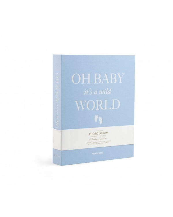 Coffee table photo album from Printworks - Baby It's A Wild Word, blue