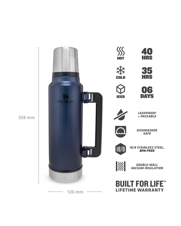 VAKUUM-FLASCHE, 40 Stunden, 1,4 l, blau