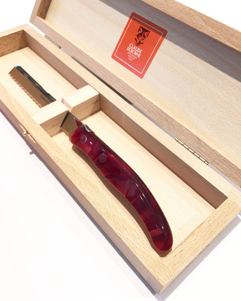 Tomato knife, beech wood box