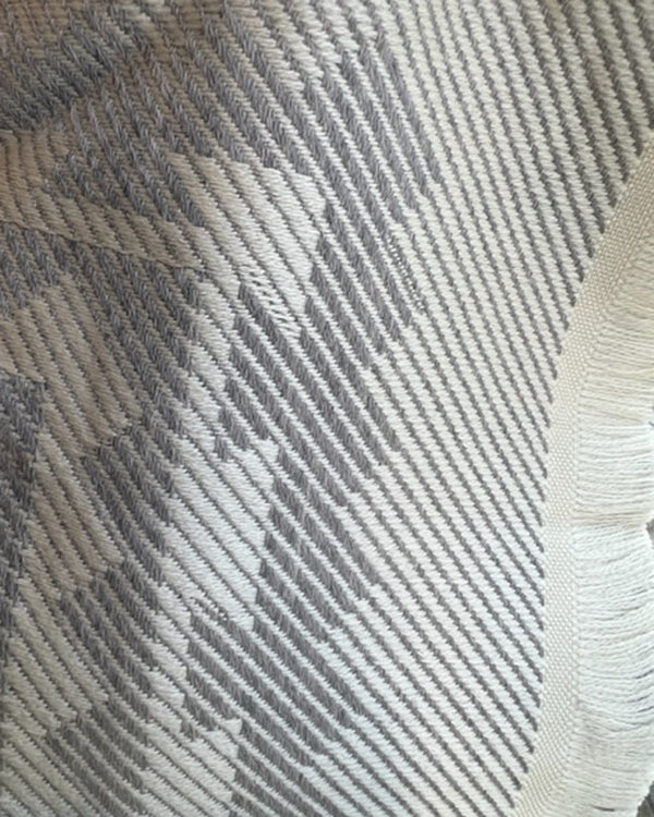 Scarf made of Zegna Baruffa yarn, tile jaquard, unisex, gray