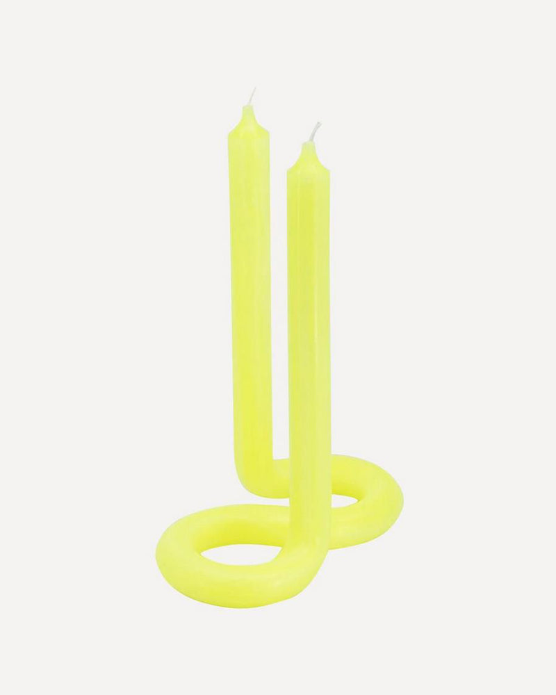 Twist Candle Lex Pot, neon yellow