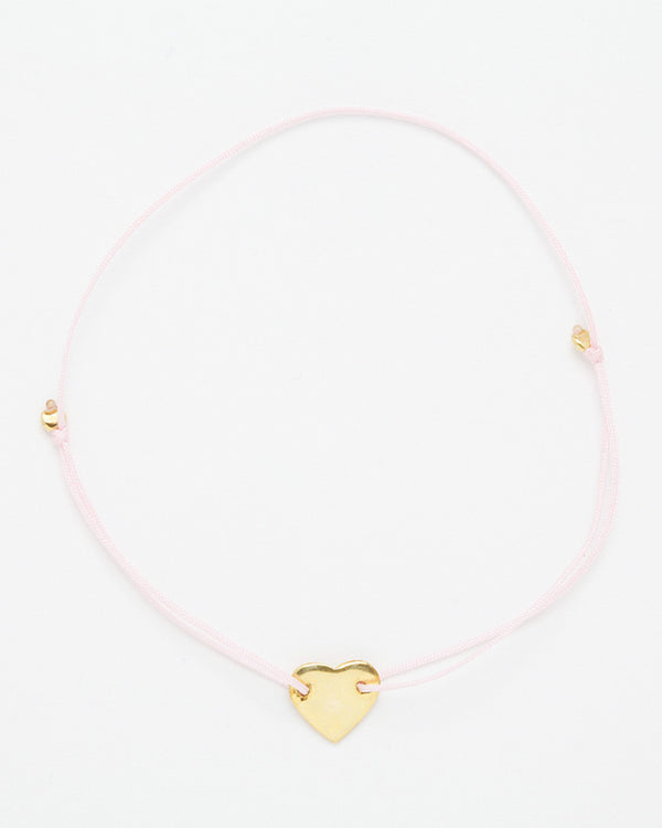 Friendship bracelets with gold heart, rose