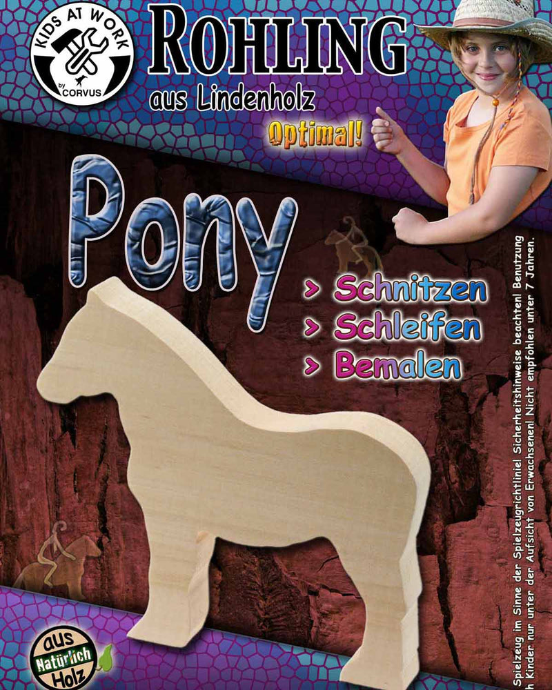 Pony Schnitzrohling aus Lindenholz