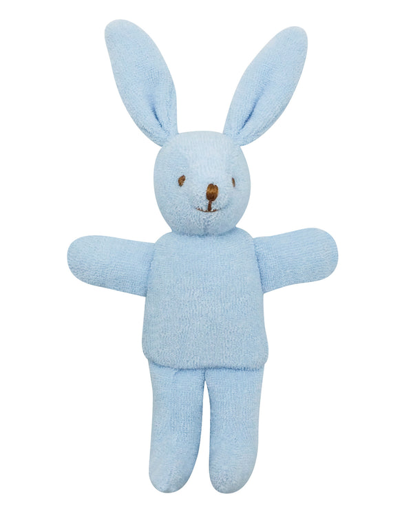 Cuddly bunny rattle, light blue