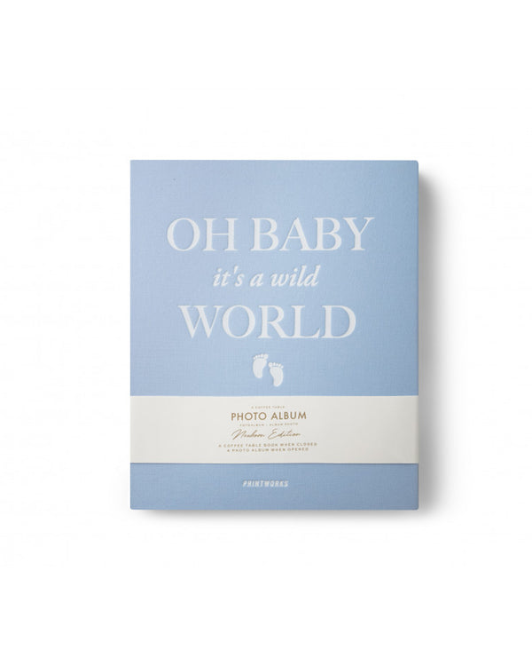 Coffee table photo album from Printworks - Baby It's A Wild Word, blue