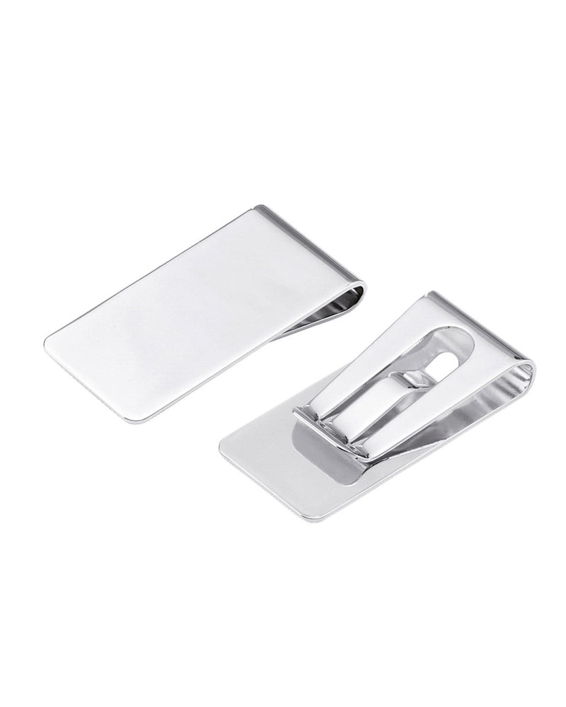 Silver-plated money clip, engravable