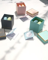 Macaron soaps in an elegant box of 2, grey