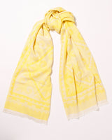 Scarf made of Zegna Baruffa yarn, tile jaquard, unisex, yellow